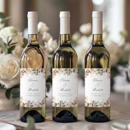 Vintages Stück Delikate Blume Hochzeitswein Weinetikett