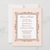 Vintages Stück Kuchen Abschluss der Kochschule I Einladung (Rückseite)