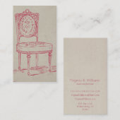 Vintages Stuhl-Rosa Visitenkarte (Vorne/Hinten)