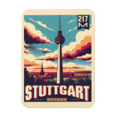 Vintages Stuttgart TV Tower Fernsehturm Magnet (Vertikal)