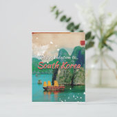 Vintages Südkorea Reiseplakat Postkarte (Stehend Vorderseite)