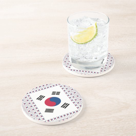 Vintages Südkorea Sandstein Untersetzer (Seite)