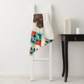 Vintages Südwest-Cowhide-Türkis-Aztec-Muster Sherpadecke (Beispiel)