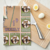 Vintages Suffragette-Katzen-und Handtuch (Viertel Falte)