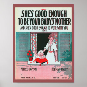 Vintages Suffragette Sheet Music Cover 1916 Poster