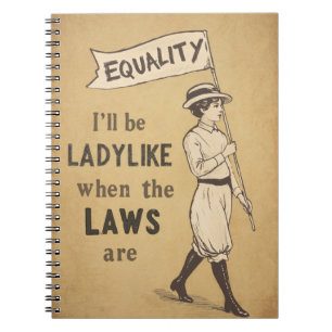 Vintages Suffragistenposter, feministisches Zitat Notizblock