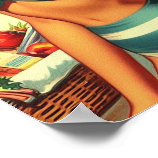 Vintages Summer Beach Button Ups Poster (Ecke)