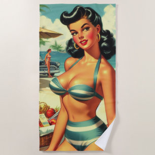 Vintages Summer Beach Button Ups Strandtuch