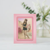 Vintages Sun Bather Beach Babes Postkarte (Stehend Vorderseite)