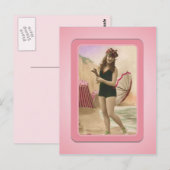 Vintages Sun Bather Beach Babes Postkarte (Vorne/Hinten)