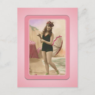Vintages Sun Bather Beach Babes Postkarte