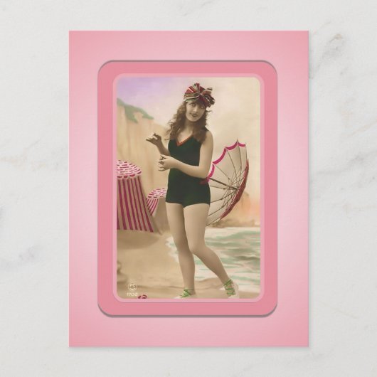 Vintages Sun Bather Beach Babes Postkarte (Vorderseite)