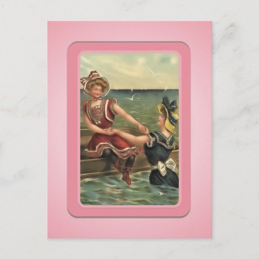 Vintages Sun Bather Beach Babes Postkarte (Vorderseite)