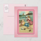 Vintages Sun Bather Beach Babes Postkarte (Vorne/Hinten)