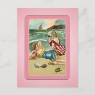 Vintages Sun Bather Beach Babes Postkarte