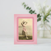 Vintages Sun Bather Beach Babes Postkarte (Stehend Vorderseite)