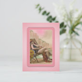 Vintages Sun Bather Beach Babes Postkarte (Stehend Vorderseite)