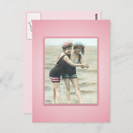 Vintages Sun Bather Beach Babes Postkarte (Vorne/Hinten)