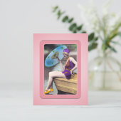 Vintages Sun Bather Beach Babes Postkarte (Stehend Vorderseite)