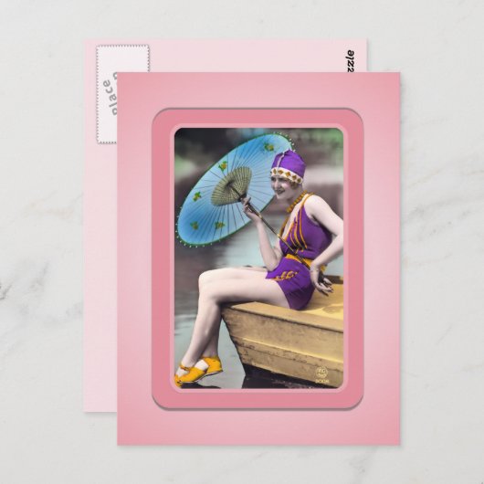 Vintages Sun Bather Beach Babes Postkarte (Vorne/Hinten)