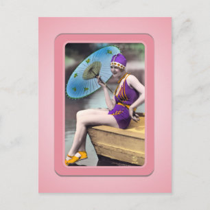 Vintages Sun Bather Beach Babes Postkarte