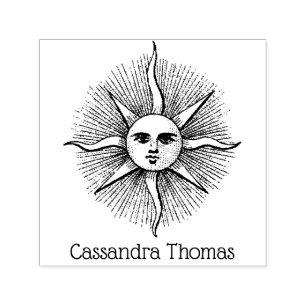 Vintages Sun-Gesicht Anthropomorphe Zeichnend #3-N Permastempel