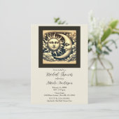 Vintages Sun & Moon Brautparty Einladung (Stehend Vorderseite)