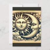 Vintages Sun & Moon Brautparty Einladung (Rückseite)
