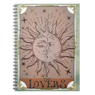 Vintages Sun & Moon Duality Lounge Tarot Card Kuns Notizblock