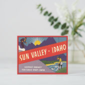 Vintages Sun Valley Idaho Postkarte (Stehend Vorderseite)