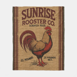 Vintages Sunrise Rooster Füttre Sack-Design auf Bu Fleecedecke