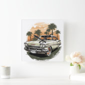 Vintages Sunset Quadratische Wanduhr (Zuhause)