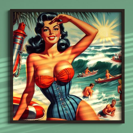 Vintages Surf-Button Poster