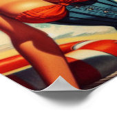 Vintages Surf-Button Poster (Ecke)