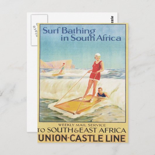 Vintages Surfbad Südafrika Postkarte (Vorne/Hinten)