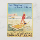Vintages Surfbad Südafrika Postkarte (Vorderseite)