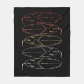 Vintages Surfbrett Fleecedecke (Vorderseite)