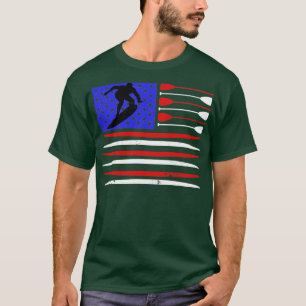 VINTAGES Surfbrett unter US-Flagge T-Shirt