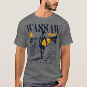 Vintages Surfen auf Wassaw Island Georgia Retro Su T-Shirt