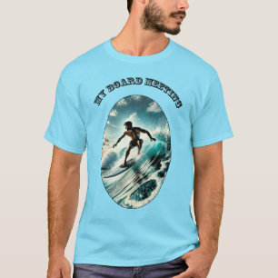 Vintages Surfen Durfer Reiten eines großen Wellenr T-Shirt