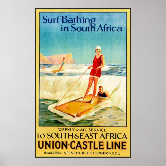 Vintages Surfen Poster (Vorne)