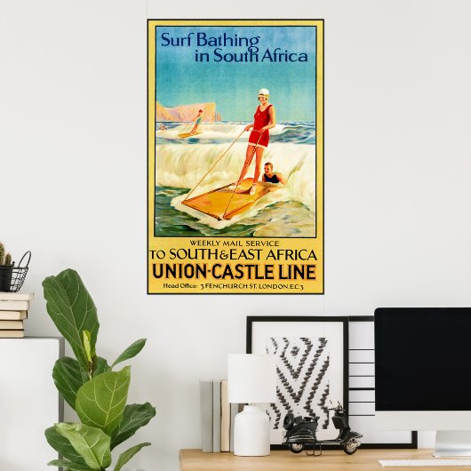 Vintages Surfen Poster (Heimbüro)