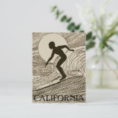 Vintages Surfen Postkarte (Stehend Vorderseite)