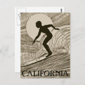 Vintages Surfen Postkarte (Vorne/Hinten)