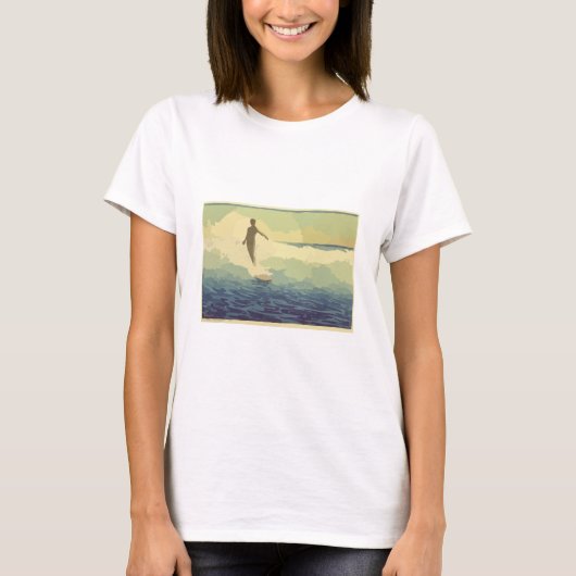 Vintages Surfen T-Shirt (Vorderseite)