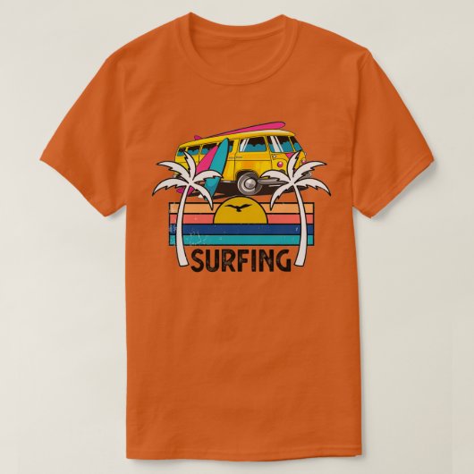 Vintages Surfen T T-Shirt (Design vorne)