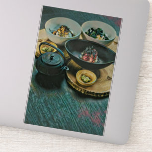 Vintages Sushi-Geschenk Aufkleber