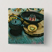 Vintages Sushi-Geschenk Button (Vorderseite)