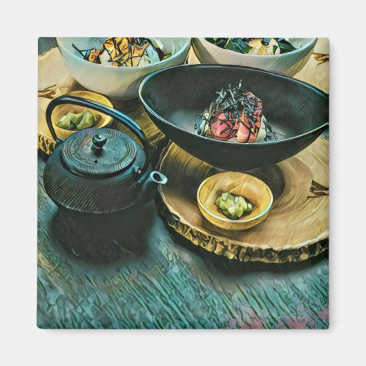 Vintages Sushi-Geschenk Magnet (Vorne)