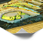 Vintages Sushi-Geschenk Poster (Ecke)